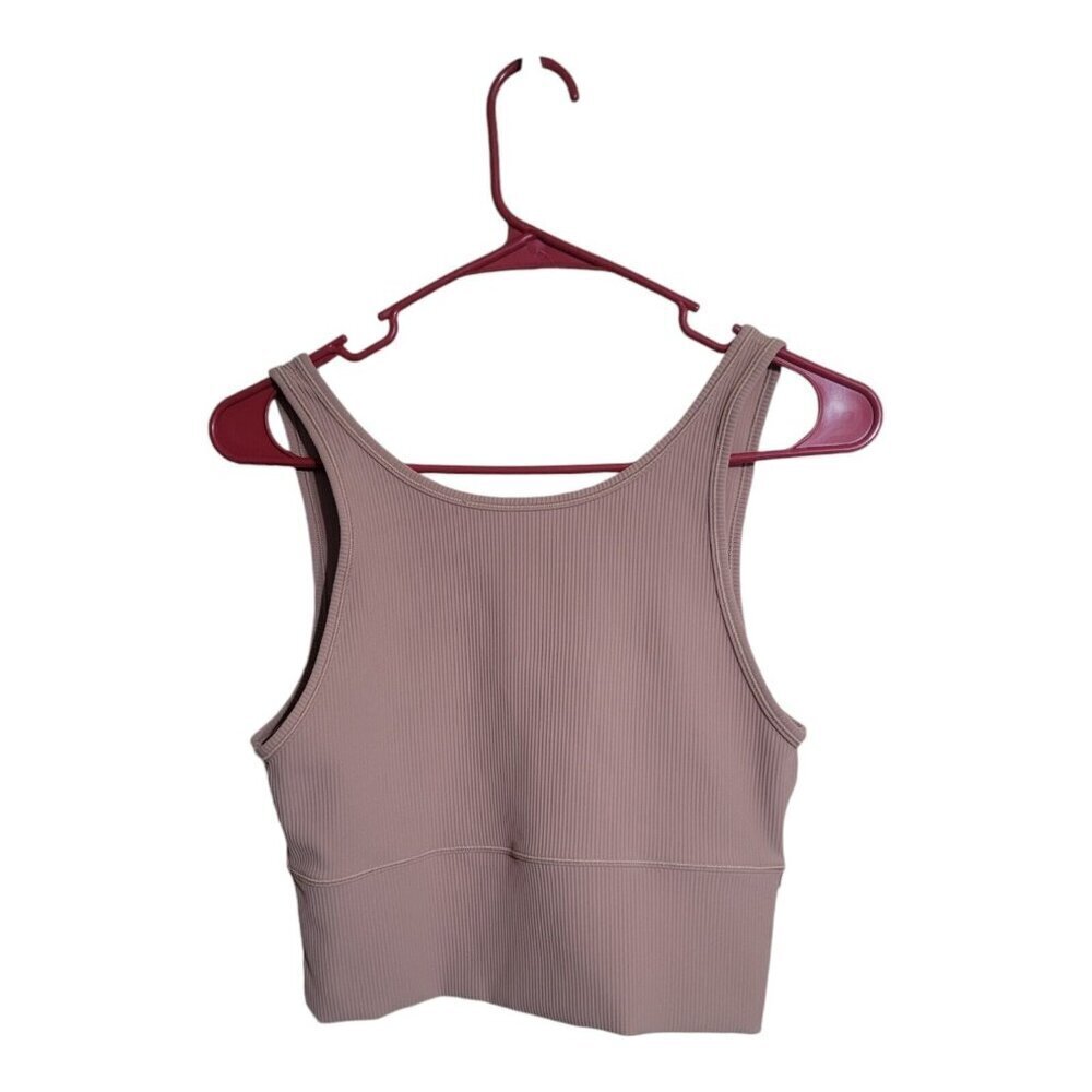 Lululemon Top Power Pivot Ribbed Tank Pink Clay Crossfit Athleisure Gym 81823